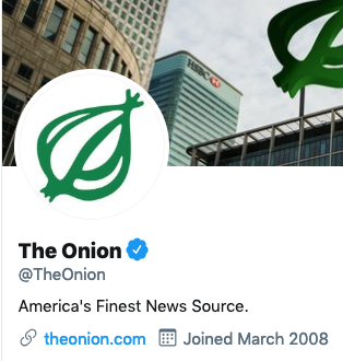 Funny Twitter bio from @TheOnion